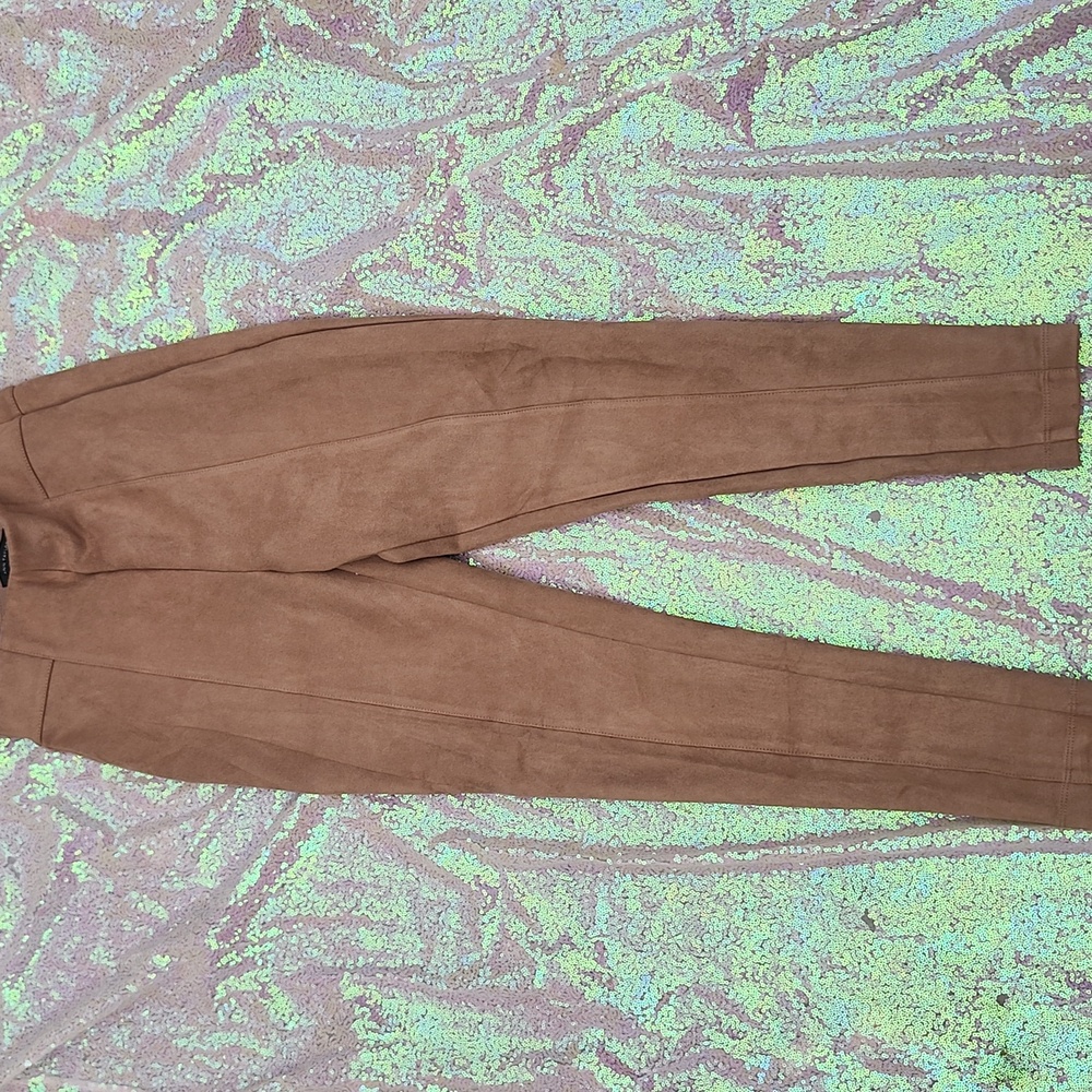 Ann Taylor Brown High-Waisted Faux Suede Pants! Women's 4! Excellent!